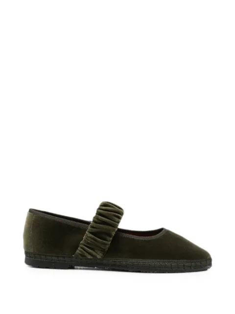 FLABELUS Mafalda velvet ballet flats Green MAFALDAFORESTGREEN