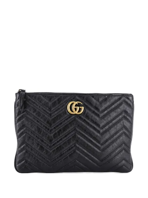 Gucci Pre-Owned GG Marmont Matelasse Leather clutch bag Black G559JNM3UI3CW7OX