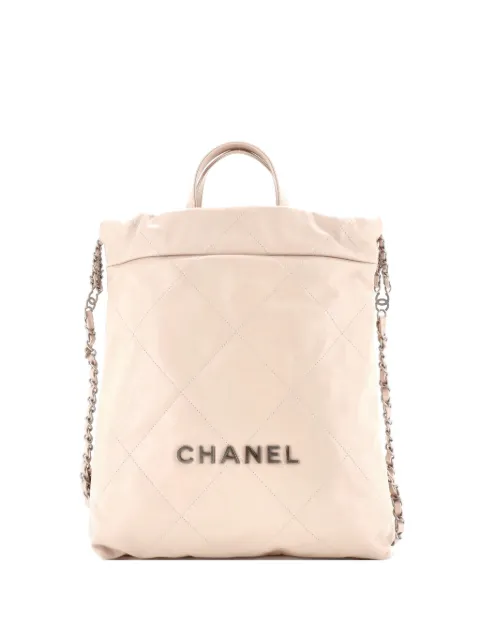 CHANEL Pre-Owned 22 Chain Quilted Calfskin Medium backpack Neutrals U1E0Z94CG4IXQFTJ