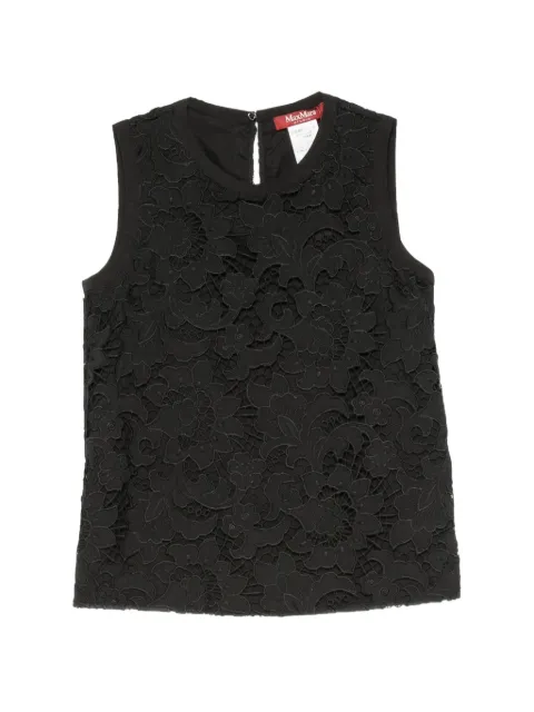 Max Mara Street floral-lace sleeveless blouse Black 2616191012600