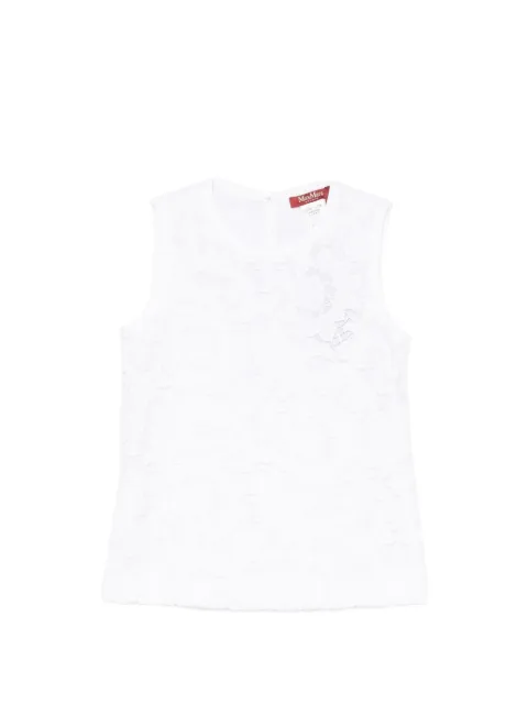 Max Mara Street floral-lace sleeveless blouse White 2616191012600