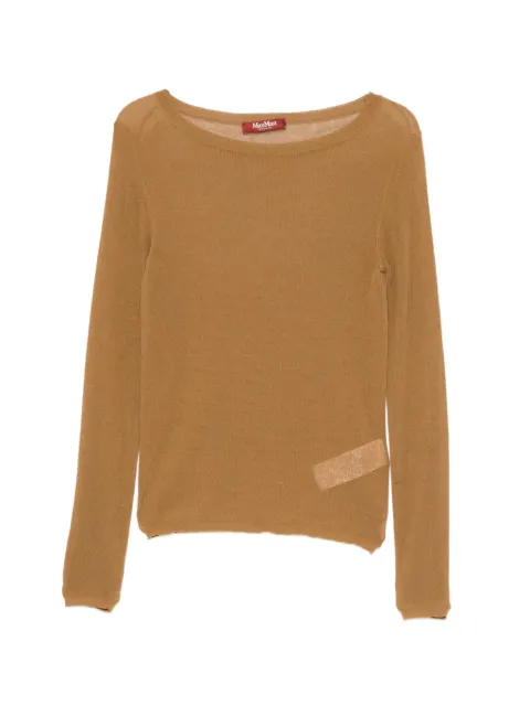 Max Mara Fiorito boat-neck long-sleeve sweater Brown 2616361022600