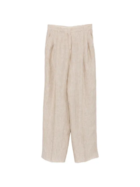 Max Mara Fonte pinstripe-pattern pleated trousers Neutrals 2616131082600