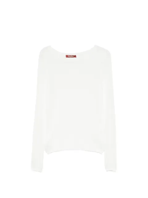 Max Mara Fiorito fine-knit long-sleeve sweater White 2616361022600