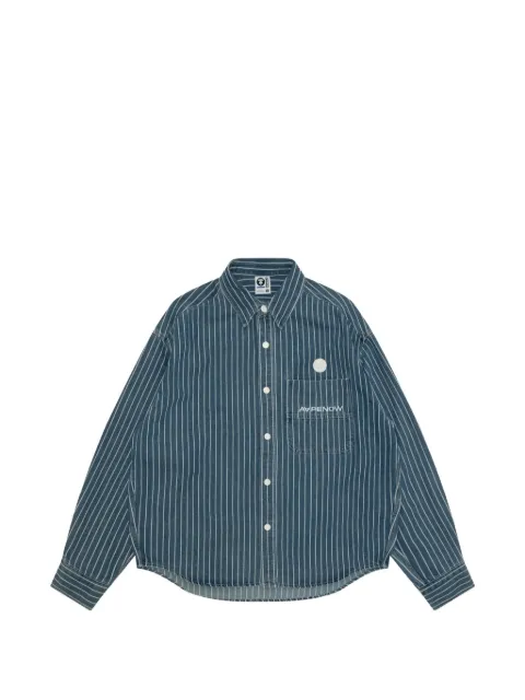 AAPE BY *A BATHING APE® AAPENOW Moonface striped shirt Blue AAPSTM8558XAQ
