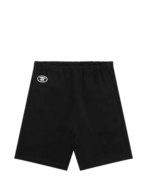 AAPE BY *A BATHING APE® Moonface logo-patch shorts Black AAPSPMB699XXO