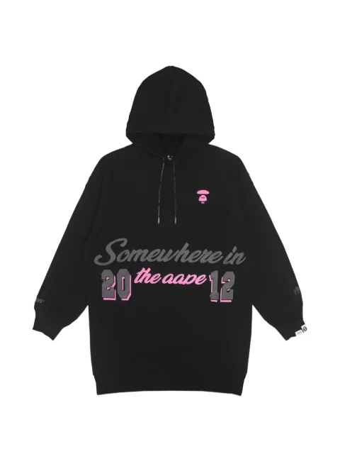 AAPE BY *A BATHING APE® Moonface printed hoodie dress Black AAPDSW8419XXJ