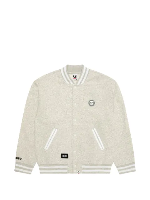 AAPE BY *A BATHING APE® Moonface Aapenow varsity jacket White AAPSWMC360XBP