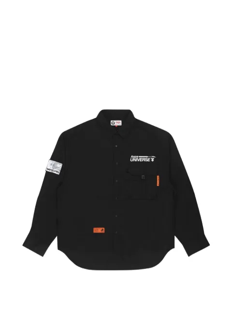 AAPE BY *A BATHING APE® curved-hem shirt Black AAPSTM8398XXI