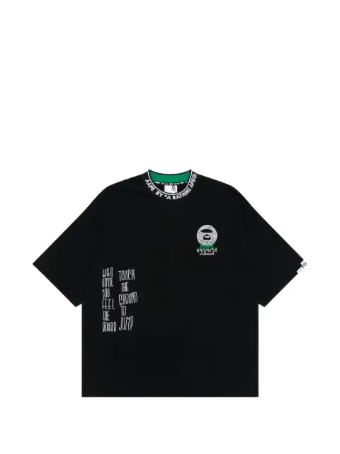 AAPE BY *A BATHING APE® Moonface logo-print cotton T-shirt Black AAPTEM1463XXM
