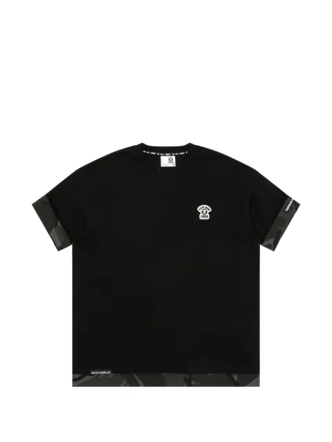 AAPE BY *A BATHING APE® Moonface logo-embroidered T-shirt Black AAPTEM1652XXO