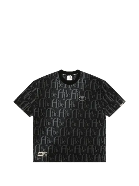 AAPE BY *A BATHING APE® Moonface monogram T-shirt Black AAPTEM1664XXO