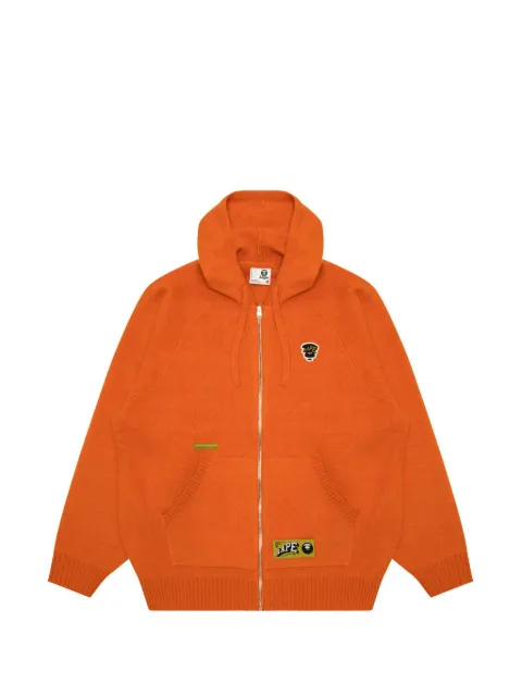 AAPE BY *A BATHING APE® Moonface logo-detail zip-up hoodie Orange AAPKNMB375XXN
