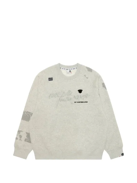 AAPE BY *A BATHING APE® AAPEUNVS embroidered-details cotton sweatshirt Grey AAPSWMC385XAP