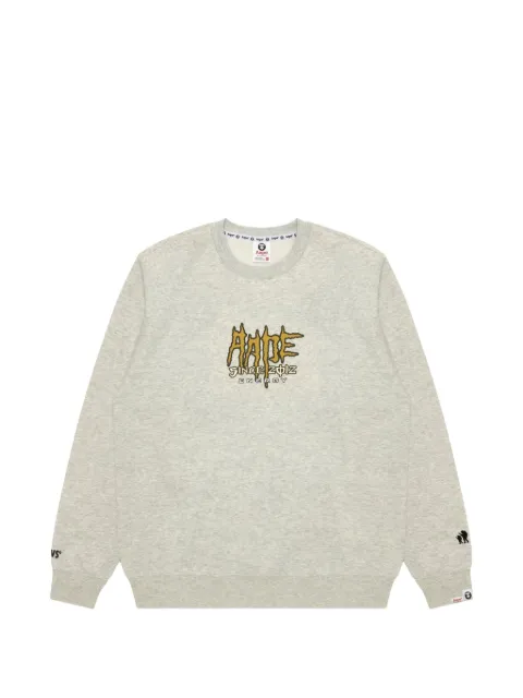 AAPE BY *A BATHING APE® logo-print crew-neck sweatshirt Grey AAPSWMD310XAP