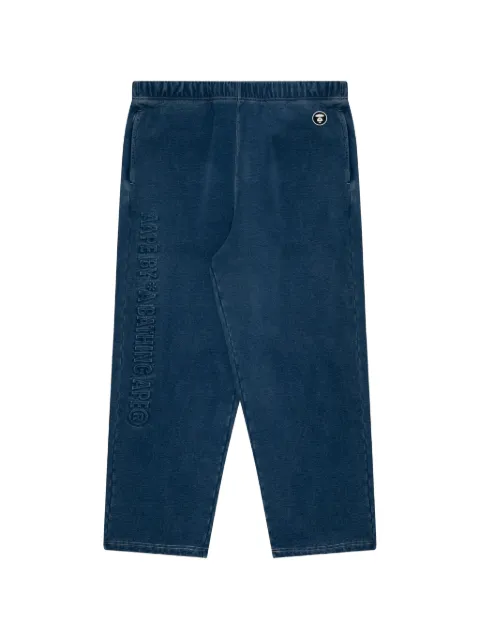 AAPE BY *A BATHING APE® Moonface embossed-logo trousers Blue AAPPTMA646XXL