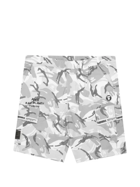 AAPE BY *A BATHING APE® Moonface camo cargo shorts White AAPSPM6845XAI