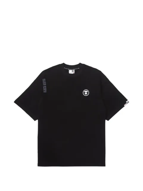 AAPE BY *A BATHING APE® Moonface embroidered-logo cotton T-shirt Black AAPTEM1347XXK
