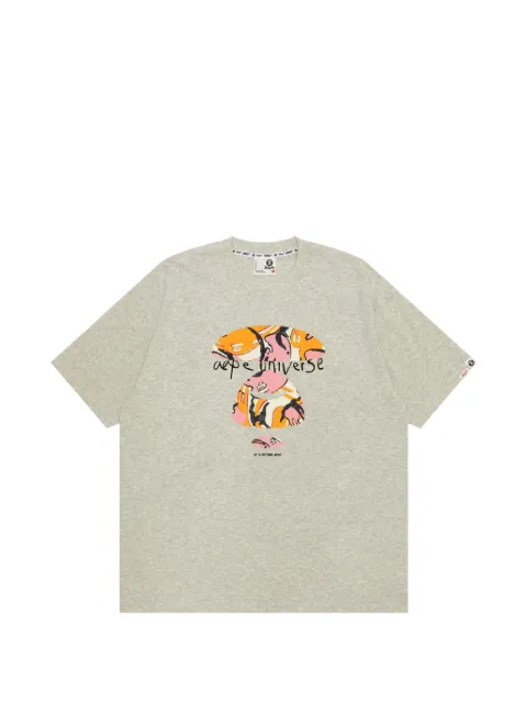 AAPE BY *A BATHING APE® moonface-print T-shirt Grey AAPTEM1429XAM