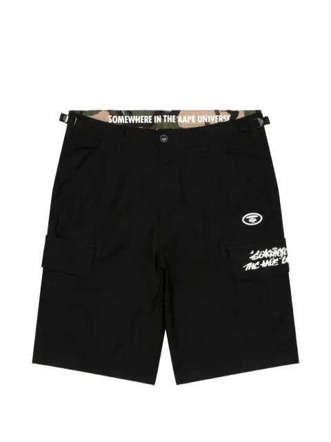 AAPE BY *A BATHING APE® flap-pockets cargo shorts Black AAPSPMA684XXM