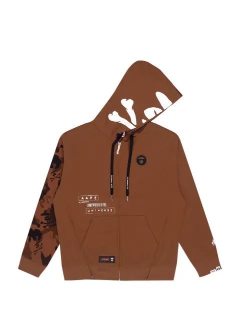 AAPE BY *A BATHING APE® graphic-print zip-up hoodie Black AAPSWM3834XXH