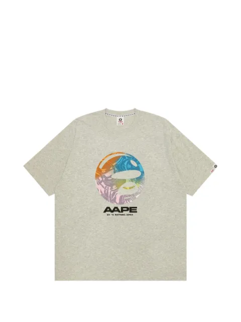 AAPE BY *A BATHING APE® moonface graphic T-shirt Grey AAPTEM1449XAM