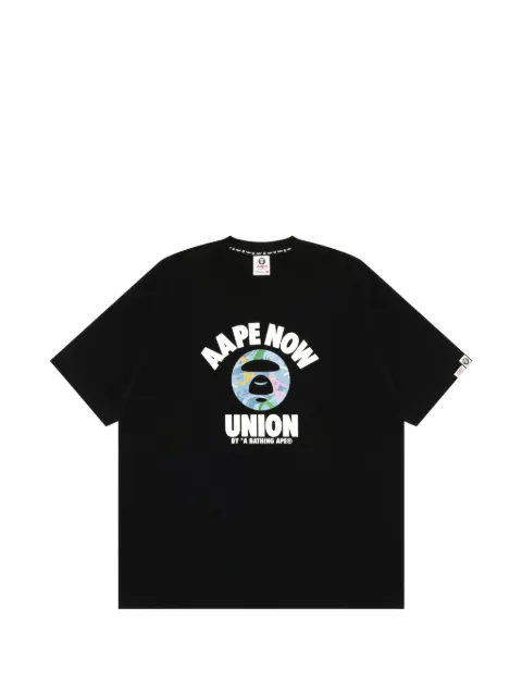 AAPE BY *A BATHING APE® AAPENOW Moonface logo-print cotton T-shirt Black AAPTEM1643XXO