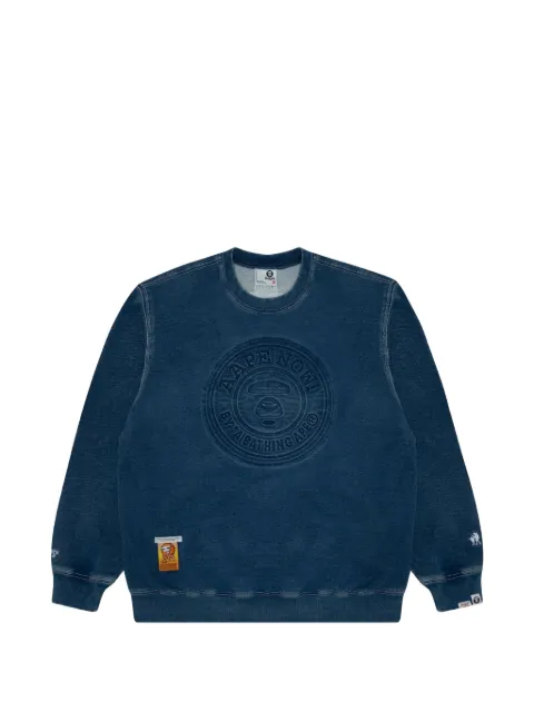 AAPE BY *A BATHING APE® Moonface washed sweater Blue AAPSWMA357XXL