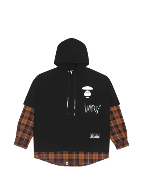 AAPE BY *A BATHING APE® Moonface layered hoodie Black AAPSWM3848XXH