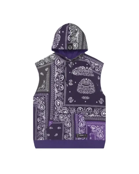 AAPE BY *A BATHING APE® paisley-print sleeveless hoodie Purple AAPTKM0776XXG