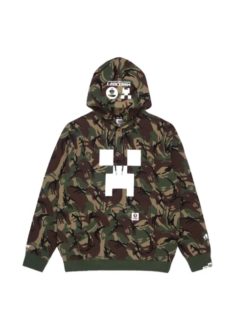 AAPE BY *A BATHING APE® x Minecraft camo-print hoodie Green AAPSWM9562XAH