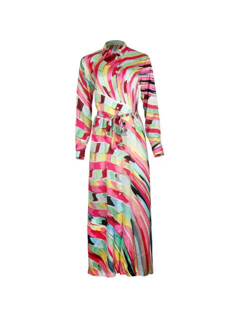 Mary Katrantzou Torino geometric-print belted maxi dress Pink SS26D11RETCHELLORAINBOW