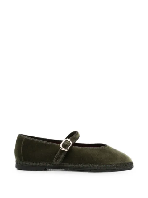 FLABELUS Pierre velvet ballet flats Green PIERREFORESTGREEN
