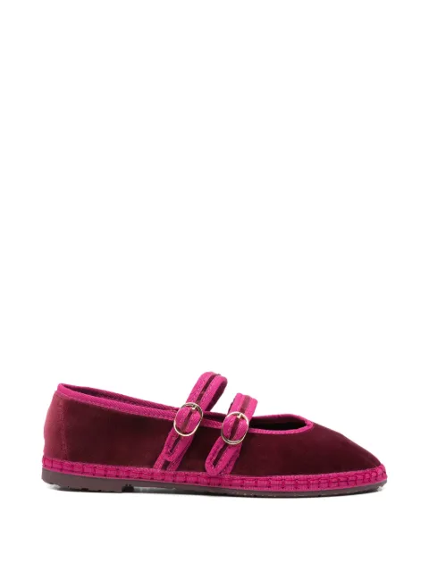 FLABELUS Claire buckle-strap ballet flats Red CLAIREBURGUNDY