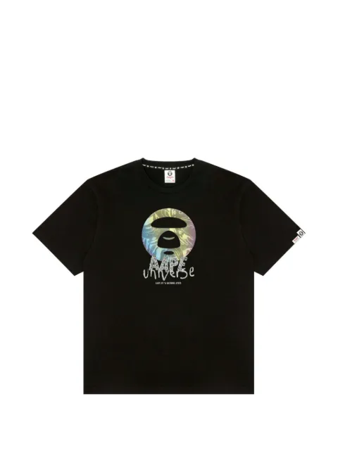 AAPE BY *A BATHING APE® AAPEUNVS Moonface graphic-print T-shirt Black AAPTEM1838XXQ