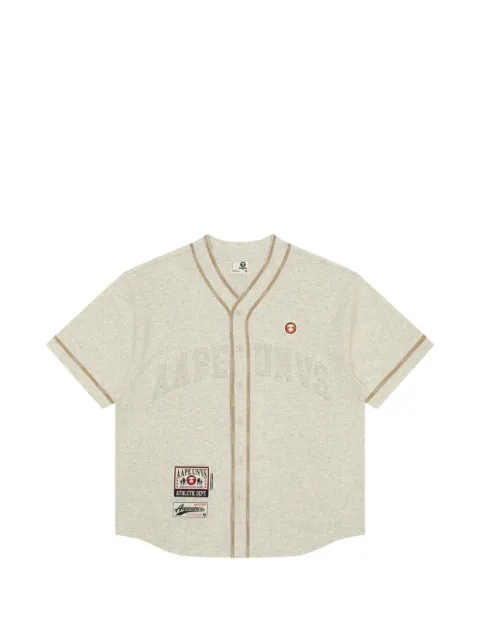 AAPE BY *A BATHING APE® patch baseball shirt Grey AAPTEM1473XAM
