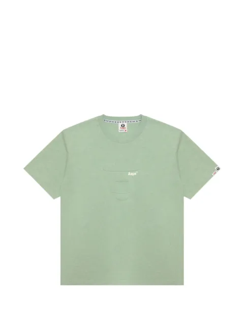 AAPE BY *A BATHING APE® Moonface embossed T-shirt Green AAPTEM1836XAQ
