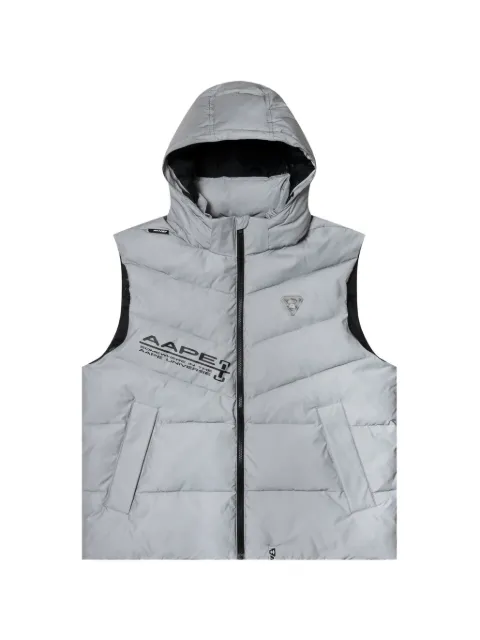 AAPE BY *A BATHING APE® Moonface-patch down vest Grey AAPVCM7571XXJ