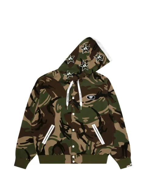 AAPE BY *A BATHING APE® Moonface camo-print hoodie Green AAPSWMD361XAQ