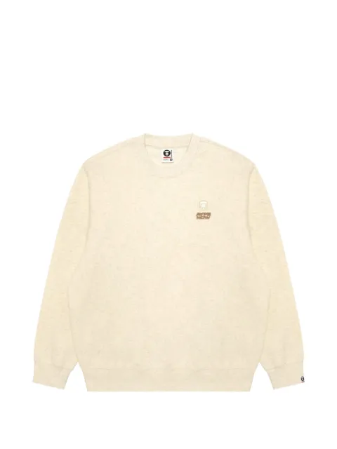 AAPE BY *A BATHING APE® Moonface logo-embroidered sweatshirt Neutrals AAPSWMC349XAP