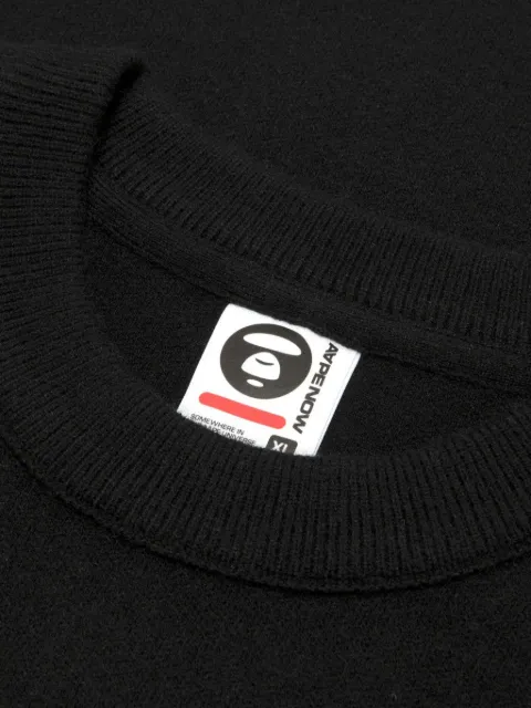 AAPE BY *A BATHING APE® Moonface logo-patch sweater Black AAPKNMC361XXP