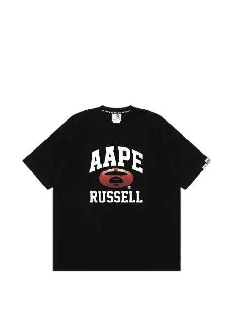 AAPE BY *A BATHING APE® X Russell Athletic College cotton T-shirt Black AAPTEM9704XXM