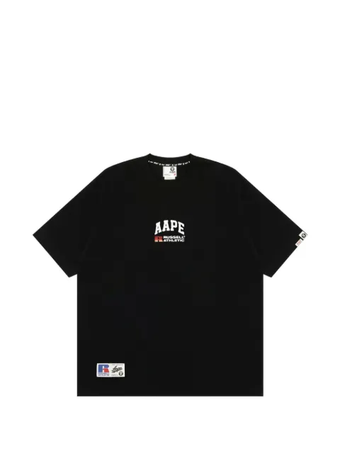 AAPE BY *A BATHING APE® x Russell Athletic logo-print crew-neck T-shirt Black AAPTEM9703XXM
