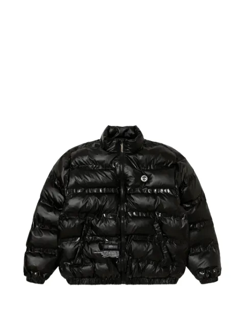 AAPE BY *A BATHING APE® moonface logo heat-seal puffer jacket Black AAPJKM7574XXJ