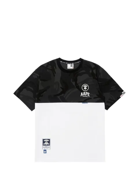 AAPE BY *A BATHING APE® Moonface patch panelled T-shirt Black AAPTEM1341XXK