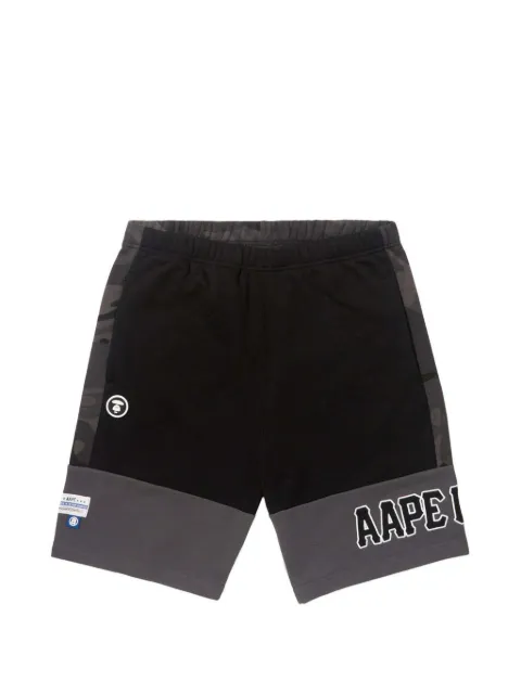 AAPE BY *A BATHING APE® Moonface camo-panelled shorts Black AAPSPM6987XXK