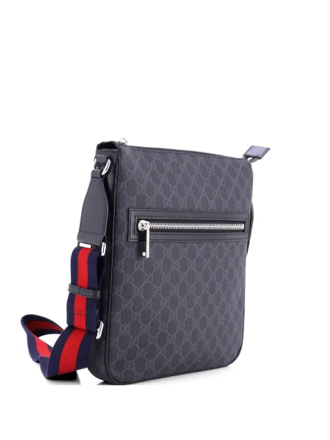 Gucci Pre-Owned Web Strap Front Zip Messenger Bag GG Coated Canvas Medium crossbody bag Black TYHP8K8KIVOADQ4D