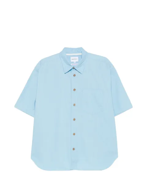 Norse Projects short-sleeved patch-pocket shirt Blue N4008687192