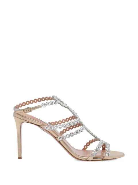 Aquazzura Mooncrush crystal-embellished sandals Gold MRUMIDS0NPLSOG
