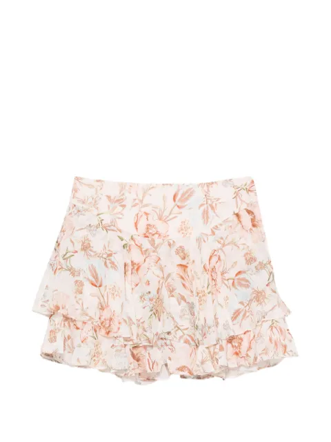 Hemant And Nandita Ezra floral-print ruffled mini skirt Neutrals HNEZRA5888
